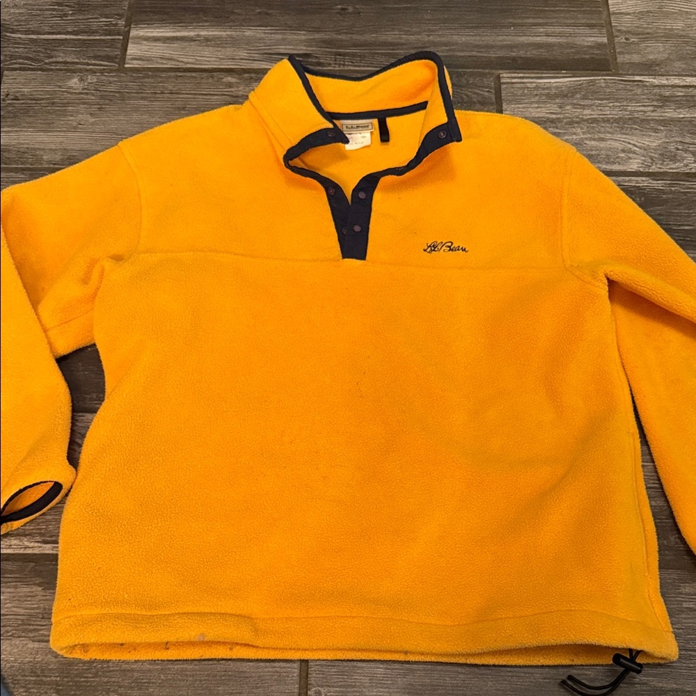 L.L. Bean Yellow Fleece Pullover